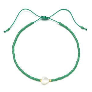 Gradient Miyuki Shell Heart Beaded Bracelet