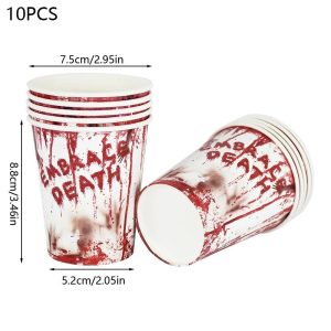 Halloween Bloody Handprint Disposable Tableware