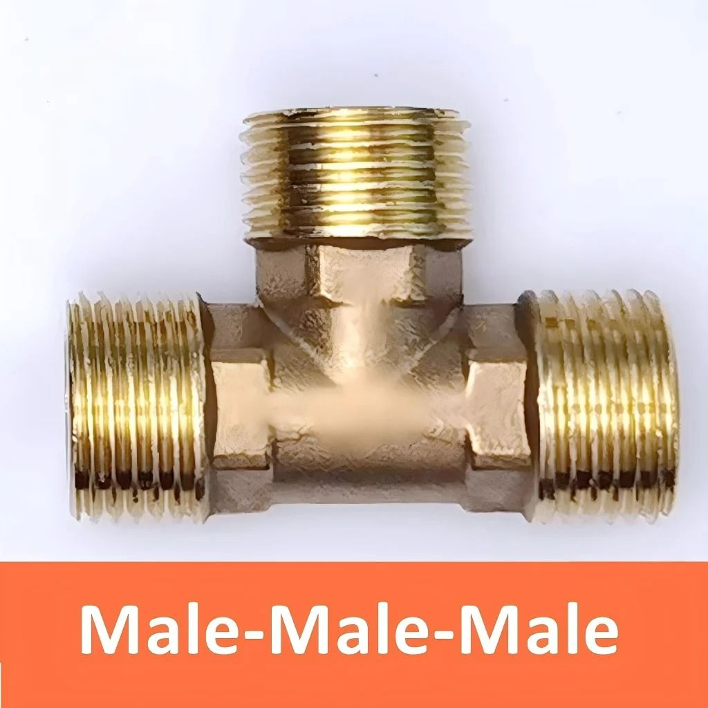 Heavy-Duty Brass T-Type Threaded Pipe Fitting Adapter
