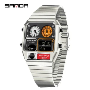 LED Digital Sports Watch for Men with Thermometer Stopwatch Chronograph