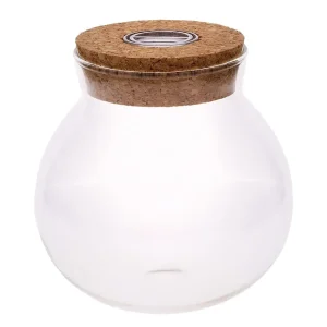 LED Light Glass Terrarium Jar Mini Landscape Eco Bottle Night Decor round