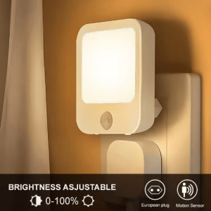 LED Motion Sensor Plug-In Night Light - EU/US Plug Automatic Bedside & Kids Bedroom Lamp