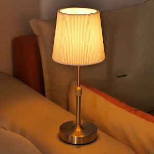 LinenGlow Rechargeable Table Lamp with Touch Control & Replaceable Bulb