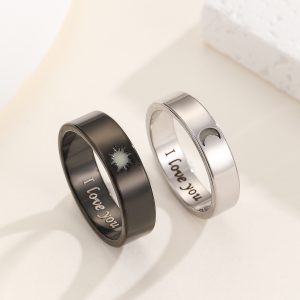 Luminescent Couple Rings Set Romantic Glow In The Dark Love Commitment Rings