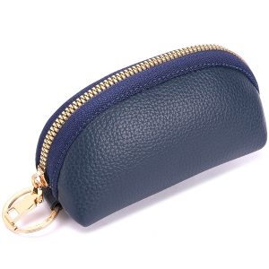 Men Lychee Pattern Key Bag Mini Zipper Coin Wallet