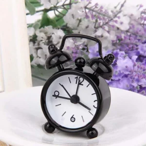 Mini Metal Alarm Clock, Portable Retro Desk Clock, Cute Cartoon Gift for Kids