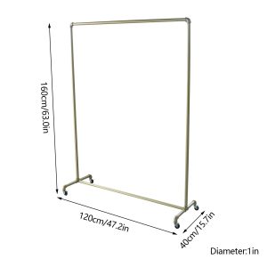 Movable Clothes Rack Universal Wheels Coat Rack Floor Clothes Hanger Bedroom Garment Rack Metal Clothing Rack Wardrobe Furniture
