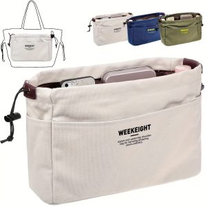 Multi Pocket Purse Organizer Insert Drawstring Travel Storage Bag