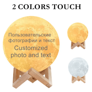 Personalized Photo Moon Lamp - Custom Engraved LED Night Light with 2/3/16 Color Options