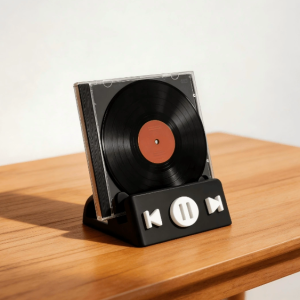 Printed Record Storage Rack Vinyl Display Stand for Desktop Music Decor