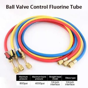 Refrigerant Charging Hose with Ball Valve for R410A R22 R32 R134A AC Systems