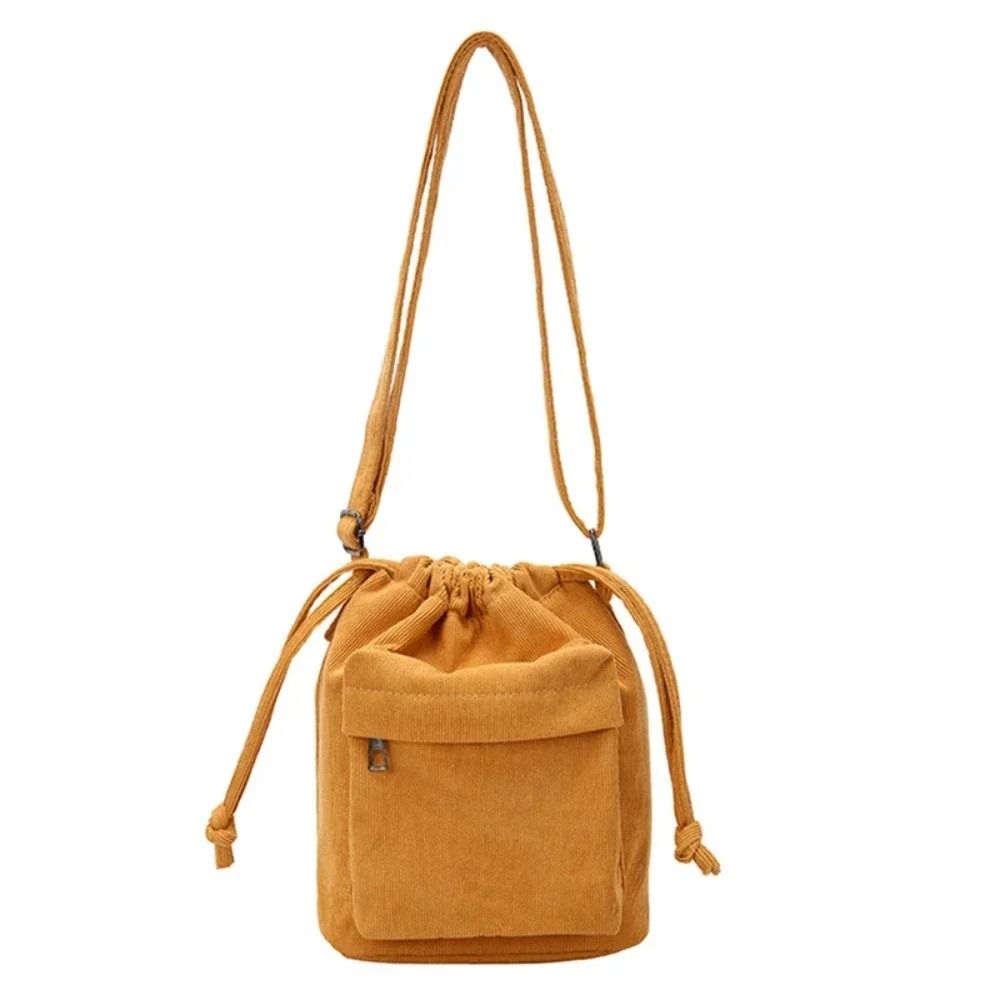 Womens Casual Drawstring Bucket Shoulder Bag