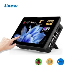 8-Inch Raspberry Pi 5/4 Touchscreen Monitor - 1280x800 LCD with Built-in Fans & Speaker