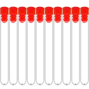 Clear Plastic Test Tubes Set with Secure Plug Lab Test Tube Set Pack