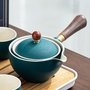Creative Home Tea Maker, Automatic Rotating Teapots Ceramic, Kungfu Teaware Kit, Filter Side Handle Pot
