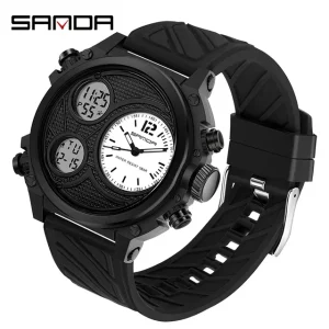 Dual Display Waterproof Sports Watch for Men with Nightlight