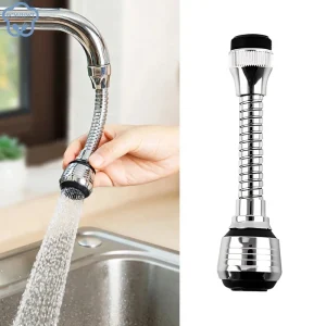 Kitchen Stainless Steel Faucet Sprinkler, Water-saving Device, Lengthening Rotating Spray Extender, Splash-proof Bubbler