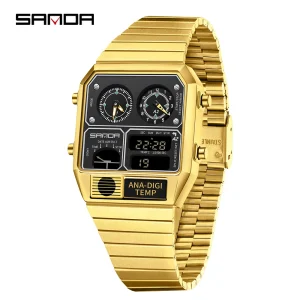 LED Digital Sports Watch for Men with Thermometer Stopwatch Multifunction Display
