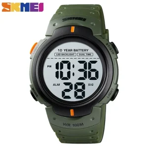 Men Digital Sports Watch Waterproof Dual Time Alarm Wrist Watch