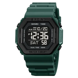 Mens Digital Sports Watch Waterproof with Countdown and Dual Time