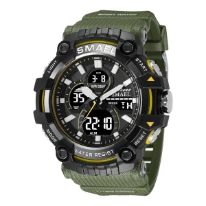 Mens Tactical Sports Watch Dual Display Waterproof Digital Watch