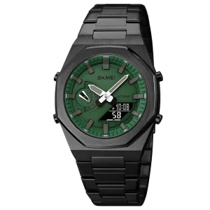 Mens Waterproof Quartz Sports Watch with Dual Time Display