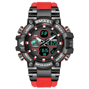 Mens Waterproof Sports Watch Dual Time Multifunctional Outdoor Watch