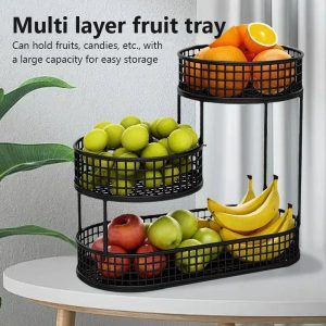 Multi-Layer Stackable Fruit Tray and Removable Kitchen Storage Rack