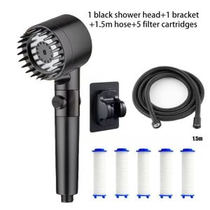 Portable Three-Speed Adjustable Shower Head With Built-In Head Massage Filter