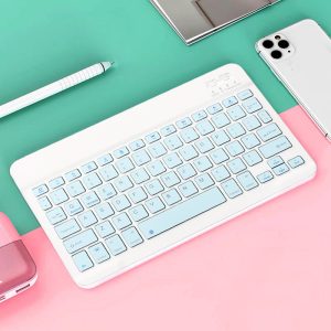 Rechargeable Wireless Gaming Keyboard for iOS, Android, Windows, Smart Phone, iPad, PC, Laptop, Bluetooth-Compatible