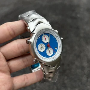 Six Hand Quartz Watch Mens Alien Shape Steel Statement Watch