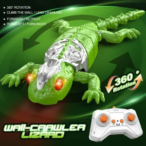 Wall Climbing Toy RC Spider & Remote Control Gecko Robot with LED Eyes