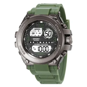 Waterproof Digital Sports Watch for Men with LED Backlight Alarm and Multifunction Display