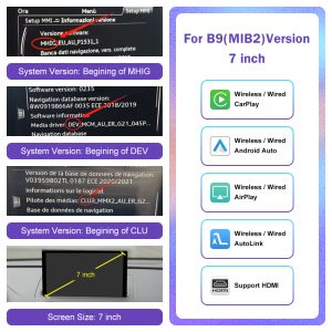 Wireless Android Auto CarPlay, Bluetooth AirPlay, USB, Mirror Link & Reverse Camera Functions for Your Vehicle