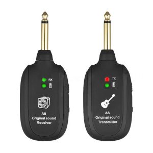 Wireless Guitar System Transmitter & Receiver - Built-In Rechargeable