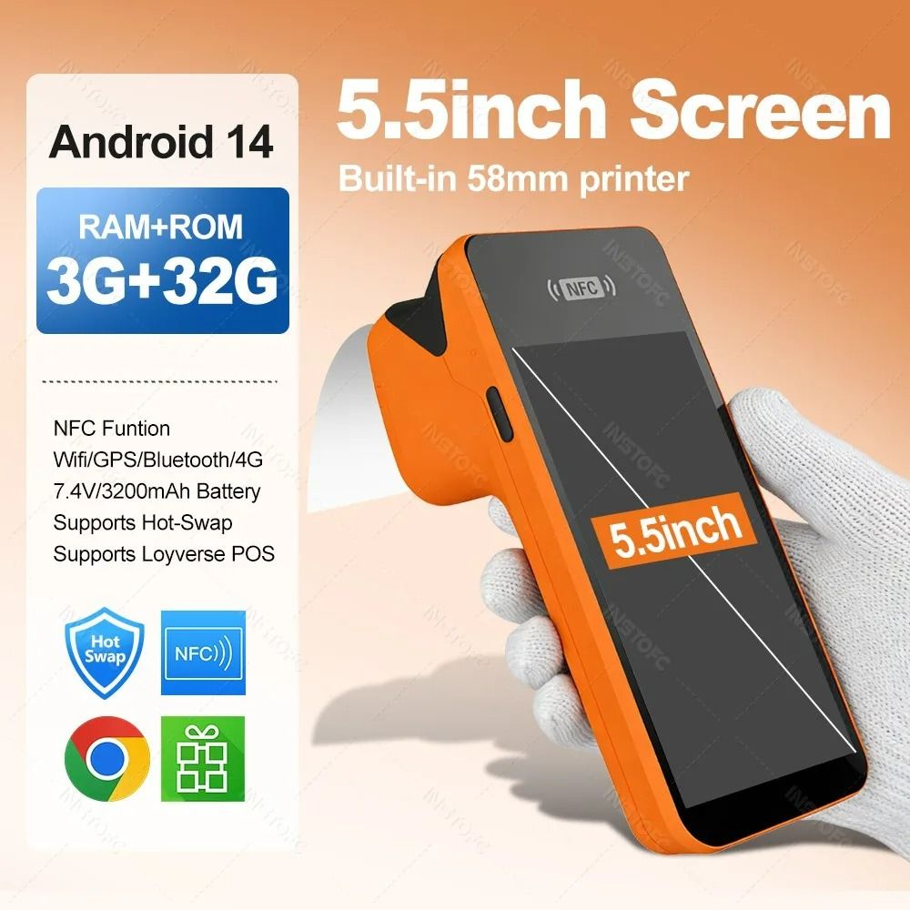Android 14 POS Terminal Receipt Printer